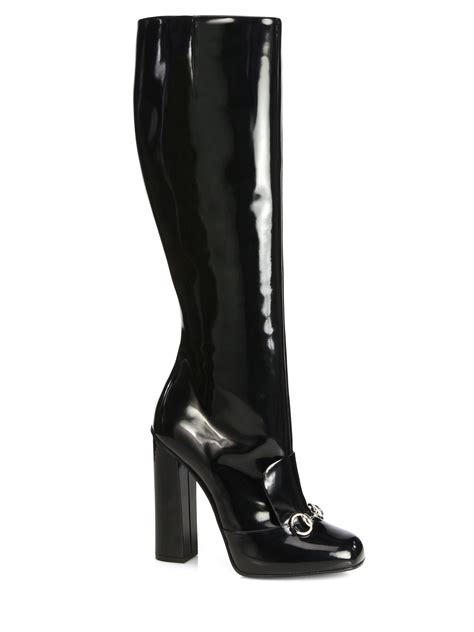 all black gucci boots|Gucci thigh high boots sale.